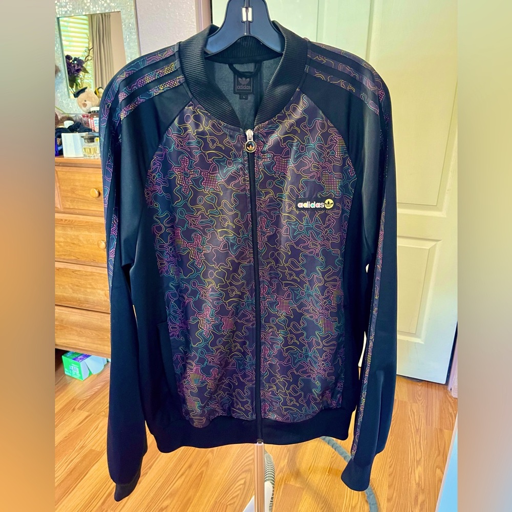 Adidas Black Patterned Track Jacket - image 1